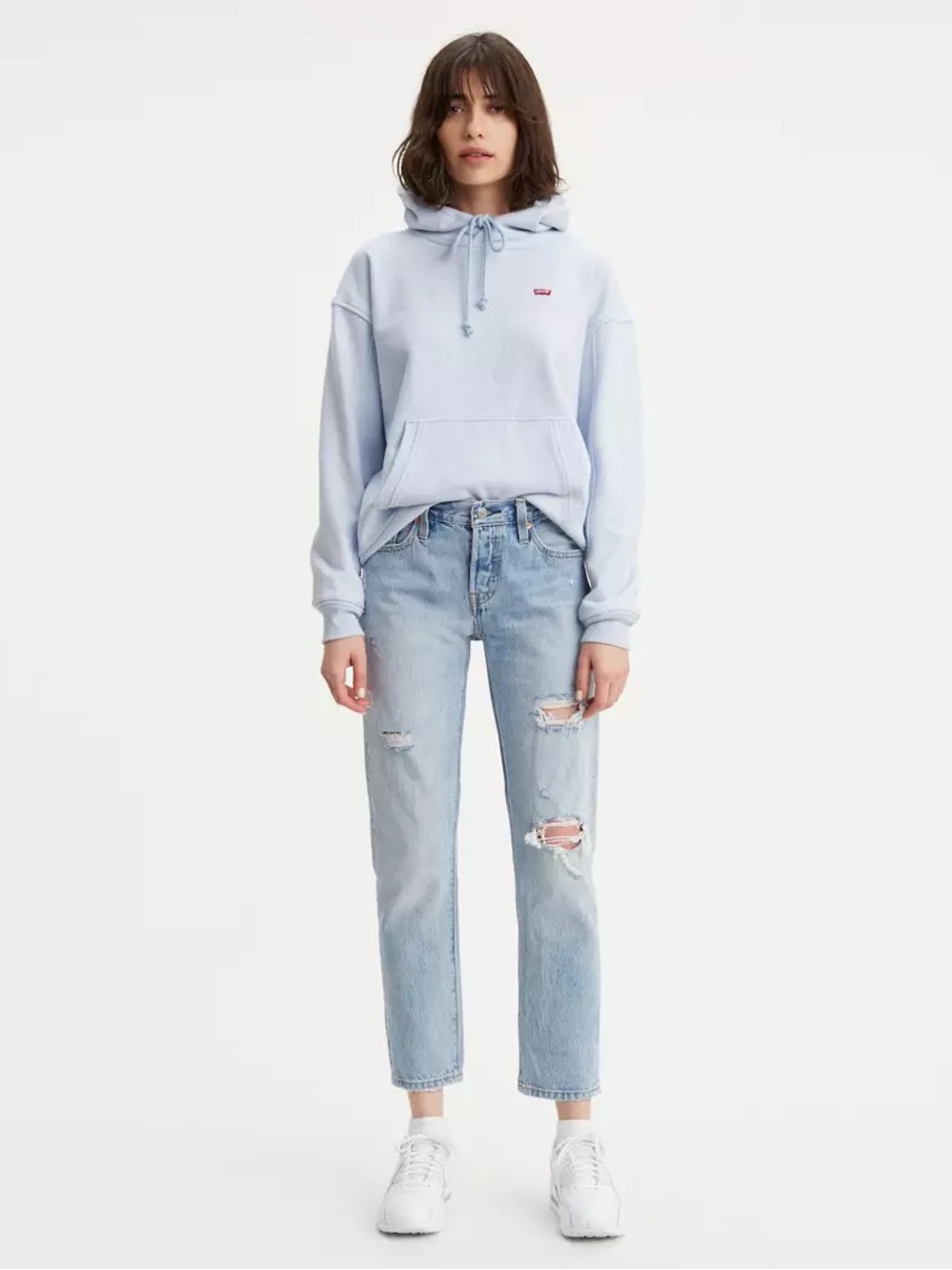 Levi's 501 Women's Taper Distressed Button Fly Denim Jeans